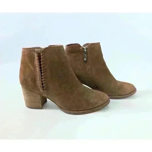 Blondo NINA Ankle Boot Women's US 7M Tan Suede Leather Side Zipper - Picture 1 of 9